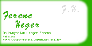 ferenc weger business card